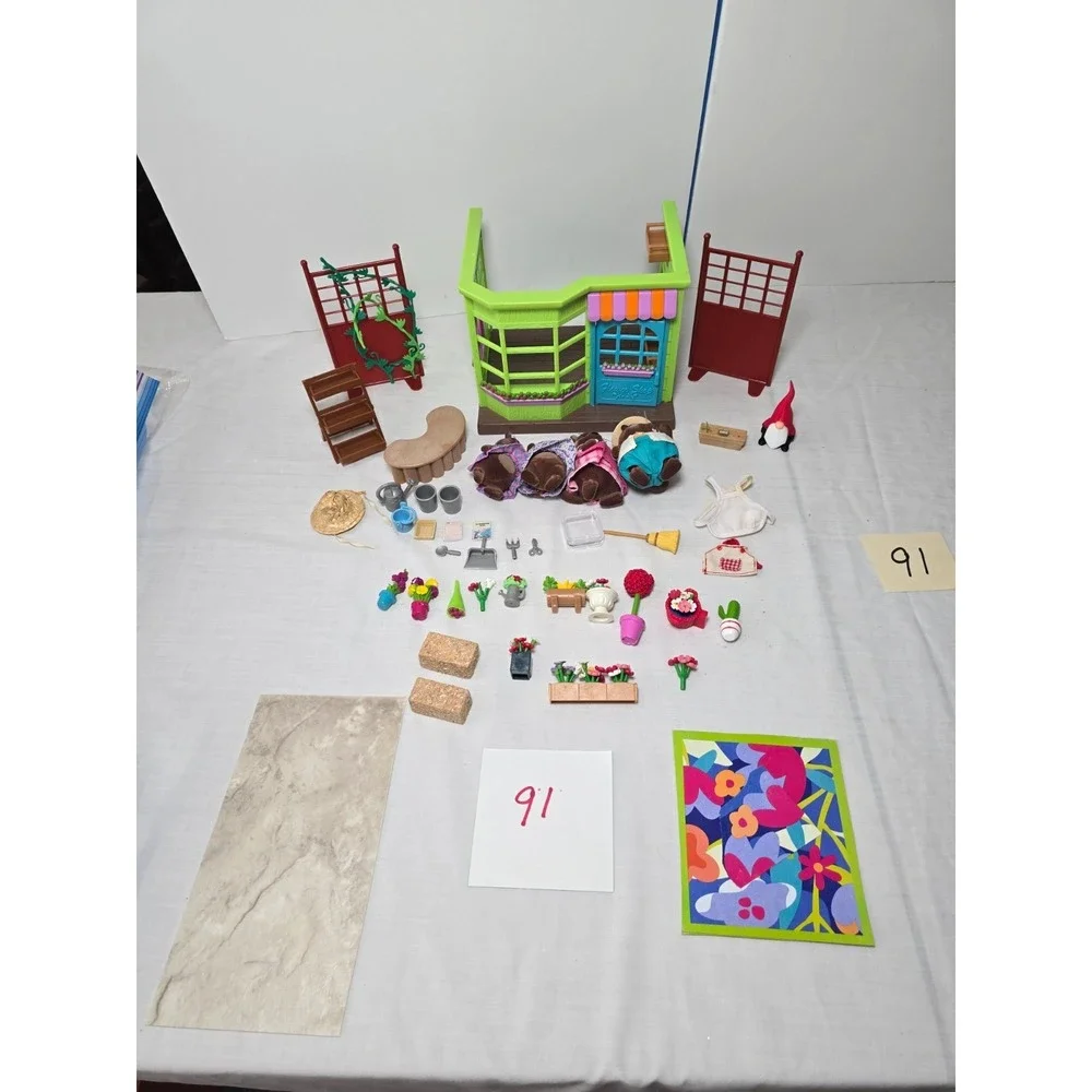 Li'l Woodzeez-Li'l Petals Flower Shop Playset Accessories Critters Beavers Set